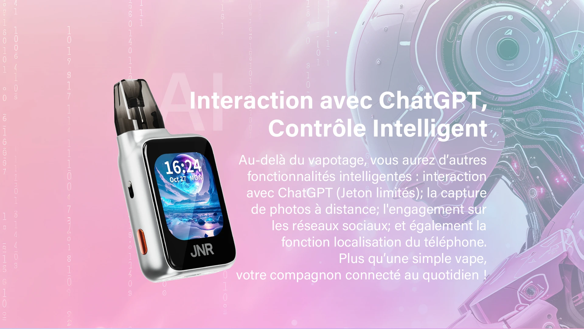 &Eacute;cran tactile 2,02 pouces du JNR Flux Pro